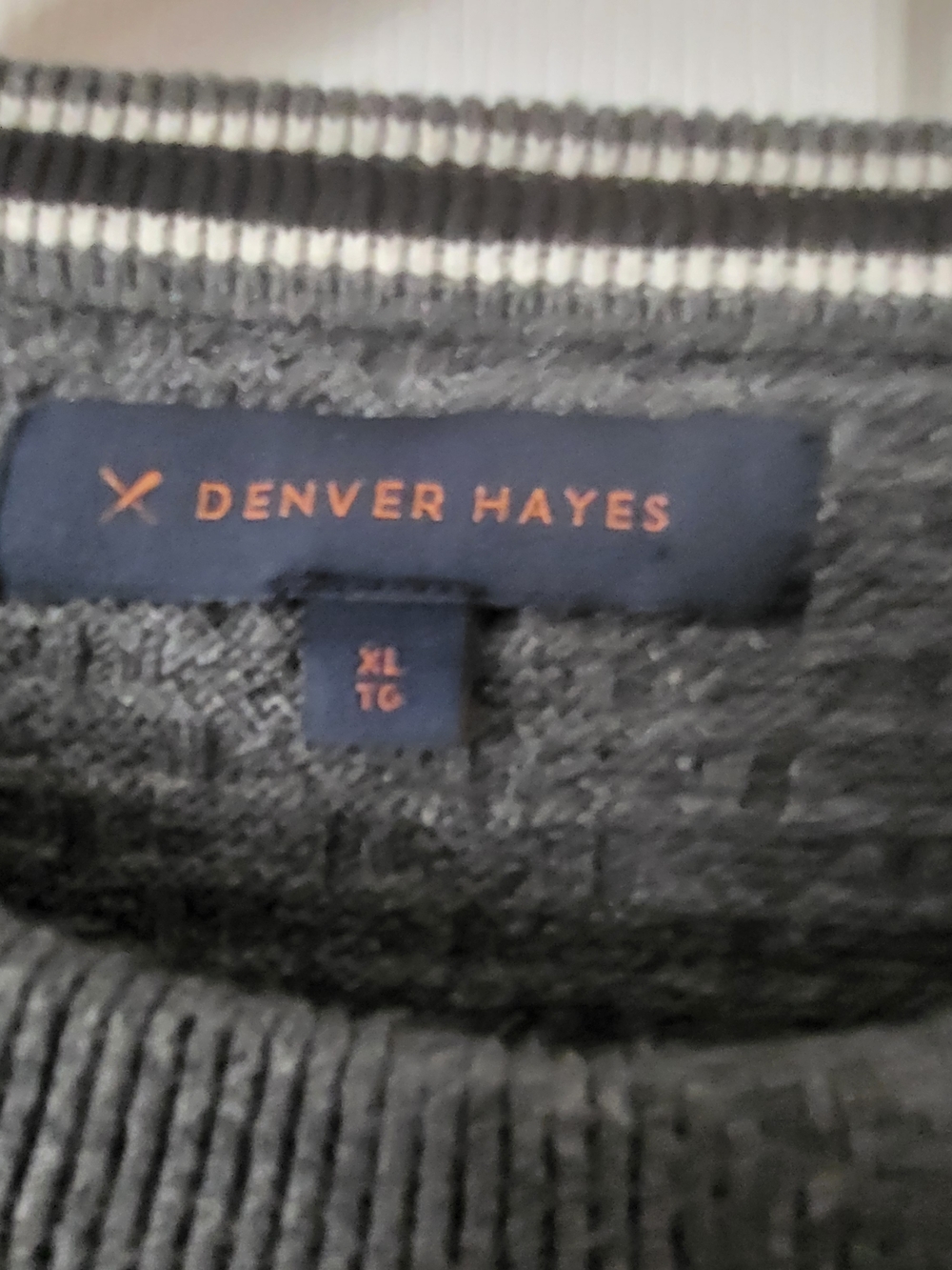 Denver Hayes Men's Knit Basketweave Pattern Cotton Crewneck Sweater Size XL Grey - Picture 9 of 10